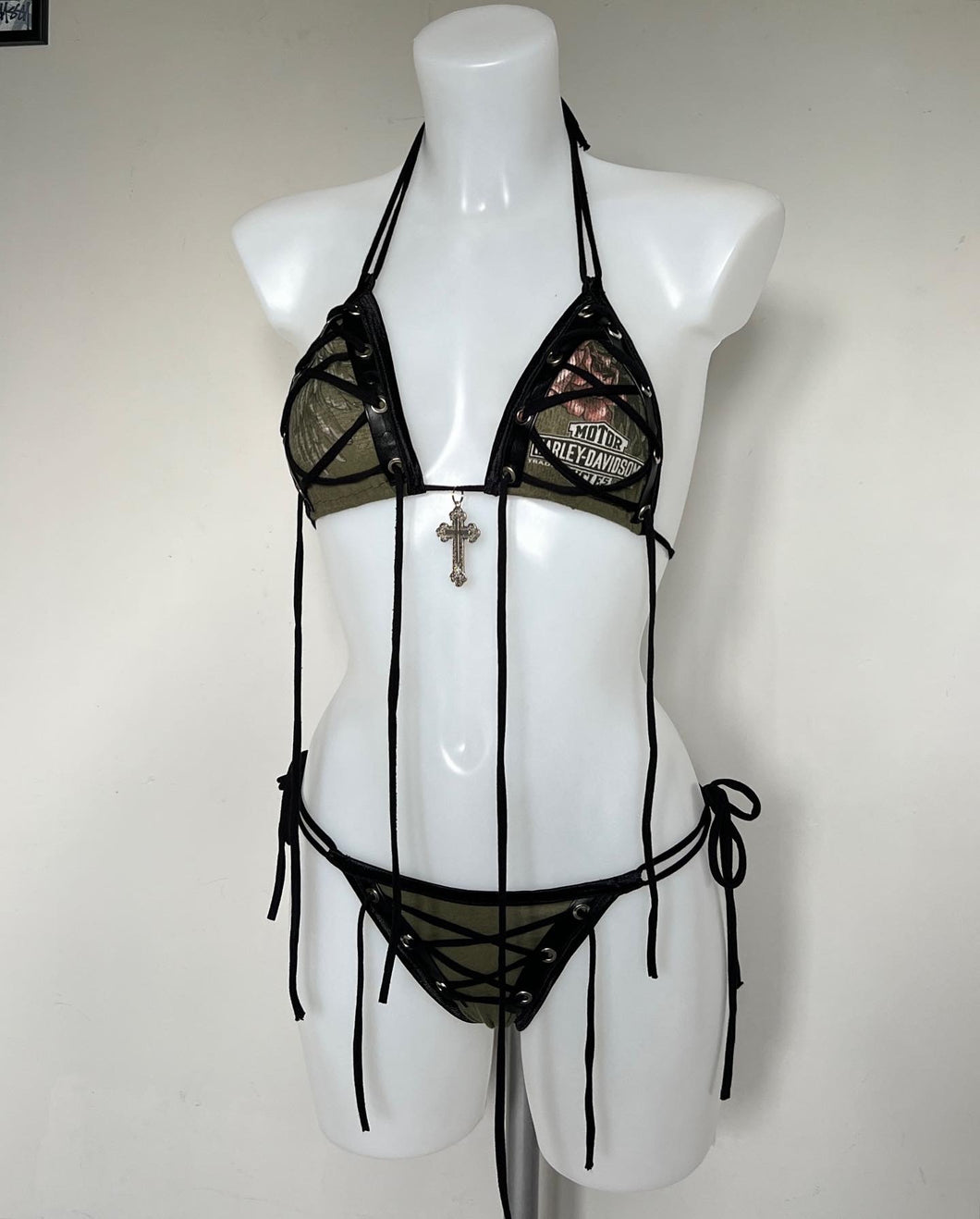 Reworked Harley Davidson eyelet bikini (large print)