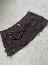 Load image into Gallery viewer, Reworked cargo mini skirt, brown
