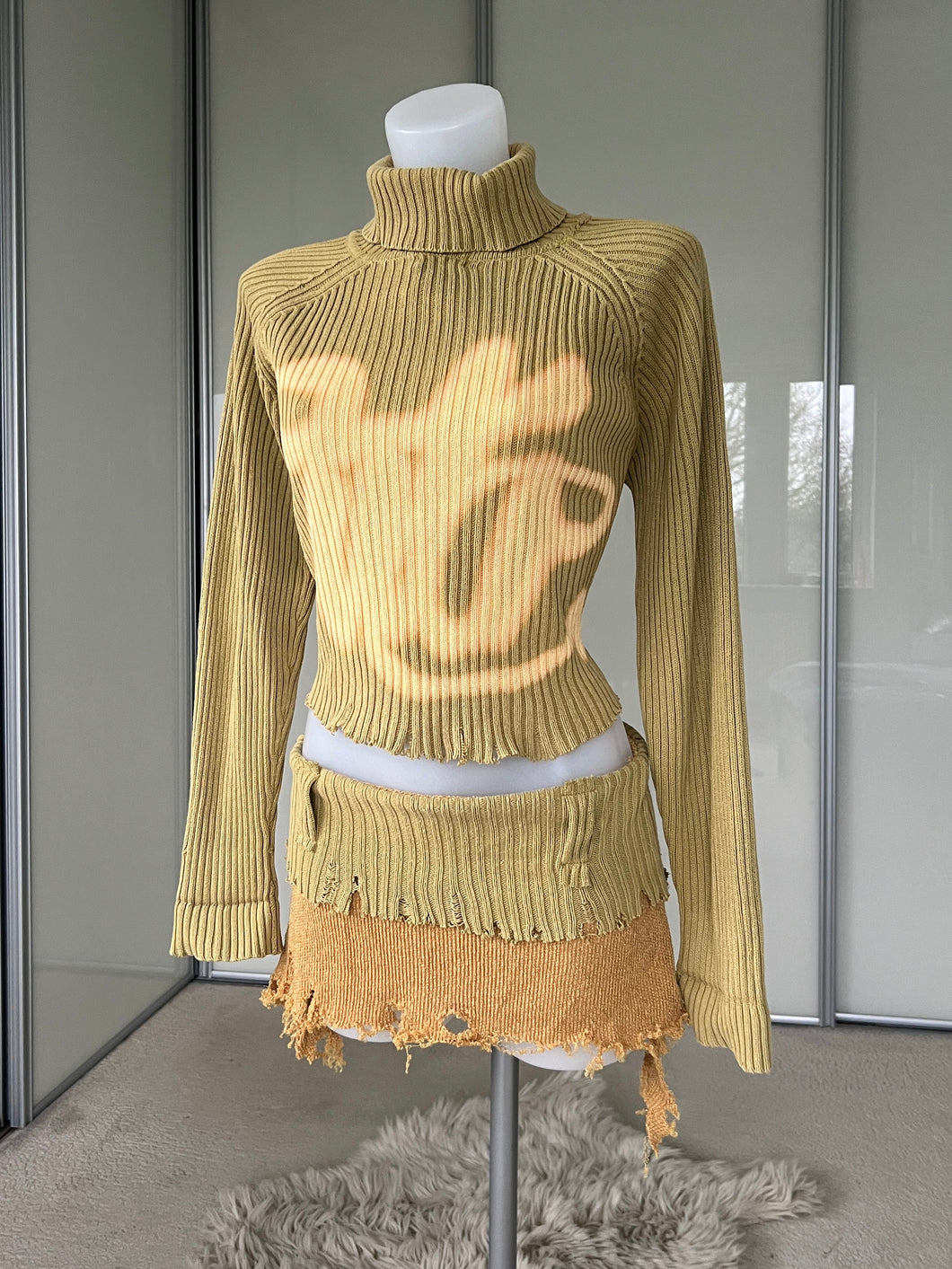 Upcycled signature jumper set, mustard