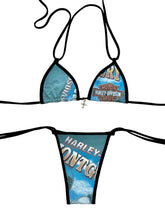 Load image into Gallery viewer, Reworked Harley Davidson bikini, teal
